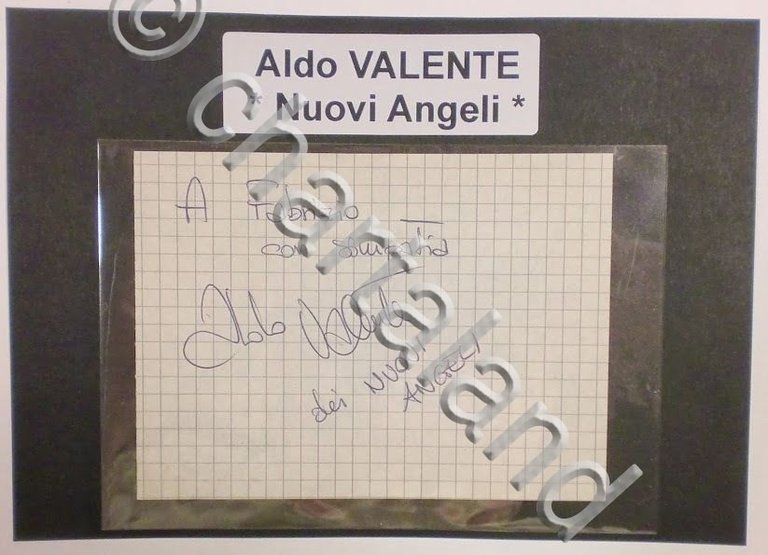 Autografo originale Aldo Valente dei Nuovi Angeli - foglietto - … | Immagine Gallery 2