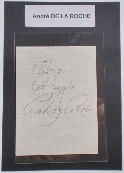 Autografo originale Andrè De La Roche - foglietto - 1985 … | Immagine principale