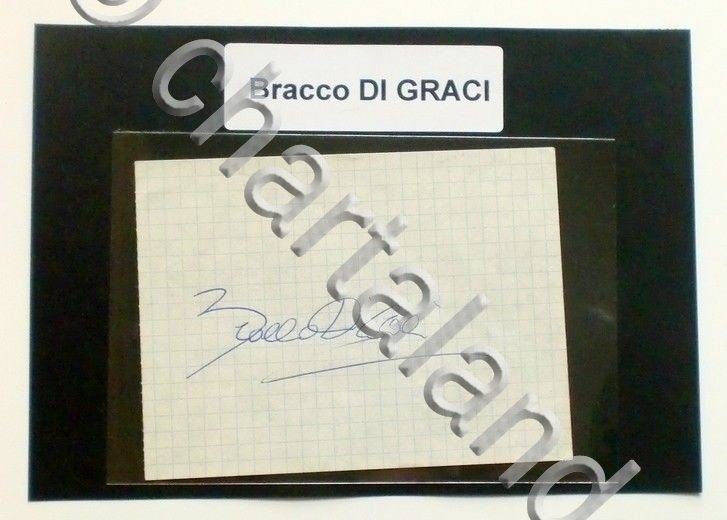 Autografo originale Bracco DI GRACI - foglietto - 1986 ca. …