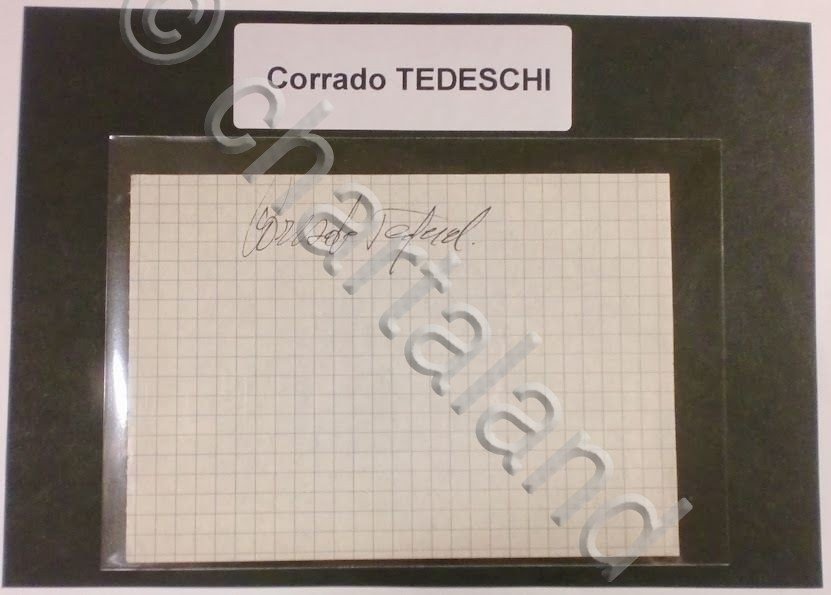 Autografo originale Corrado Tedeschi - foglietto - 1983 ca. 122