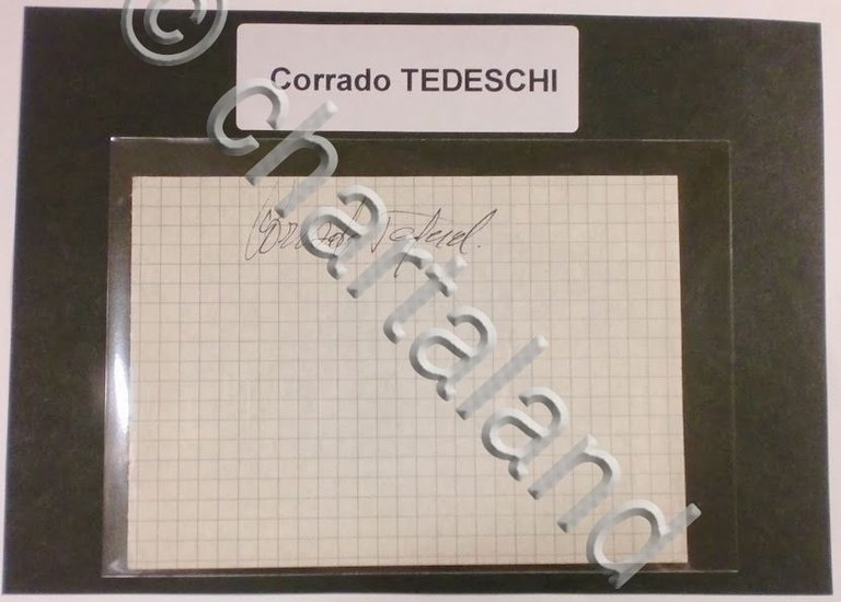 Autografo originale Corrado Tedeschi - foglietto - 1983 ca. 122