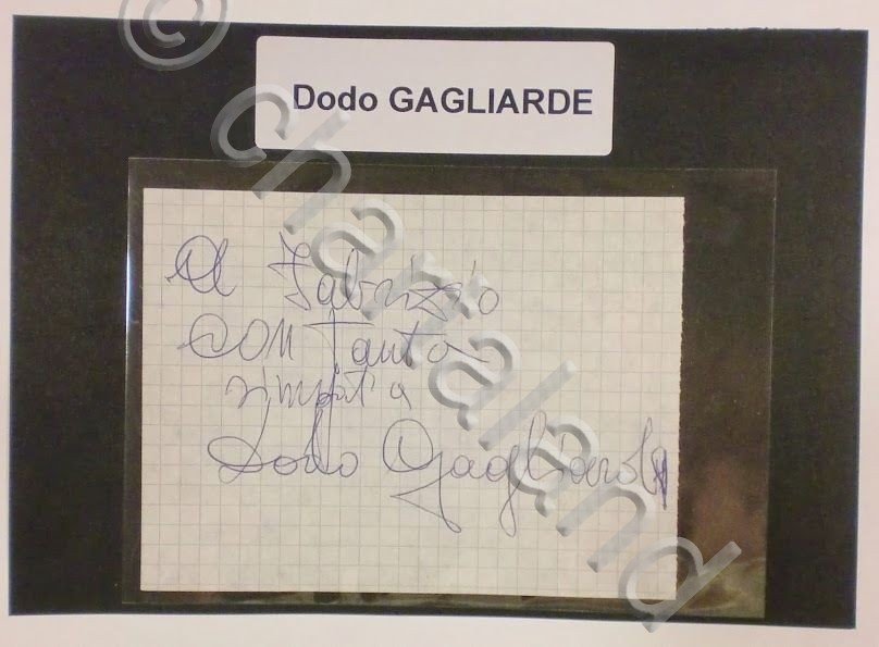 Autografo originale Dodo Gagliarde - foglietto - 1985 ca. 482 | Immagine principale