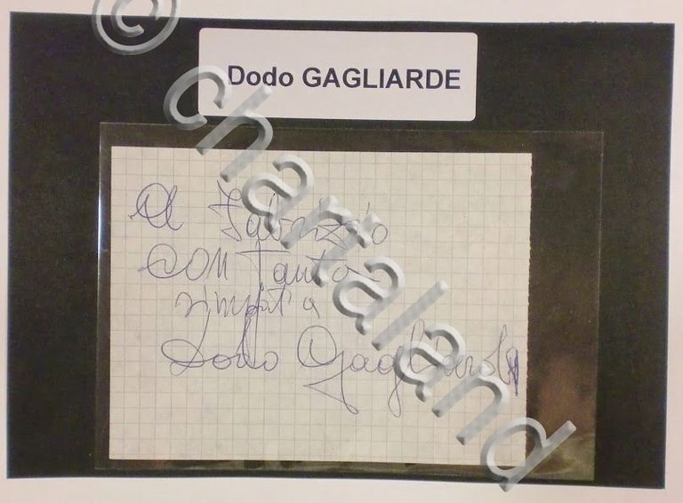 Autografo originale Dodo Gagliarde - foglietto - 1985 ca. 482 | Immagine Gallery 2