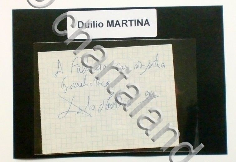 Autografo originale Duilio MARTINA - foglietto - 1994 ca. 574