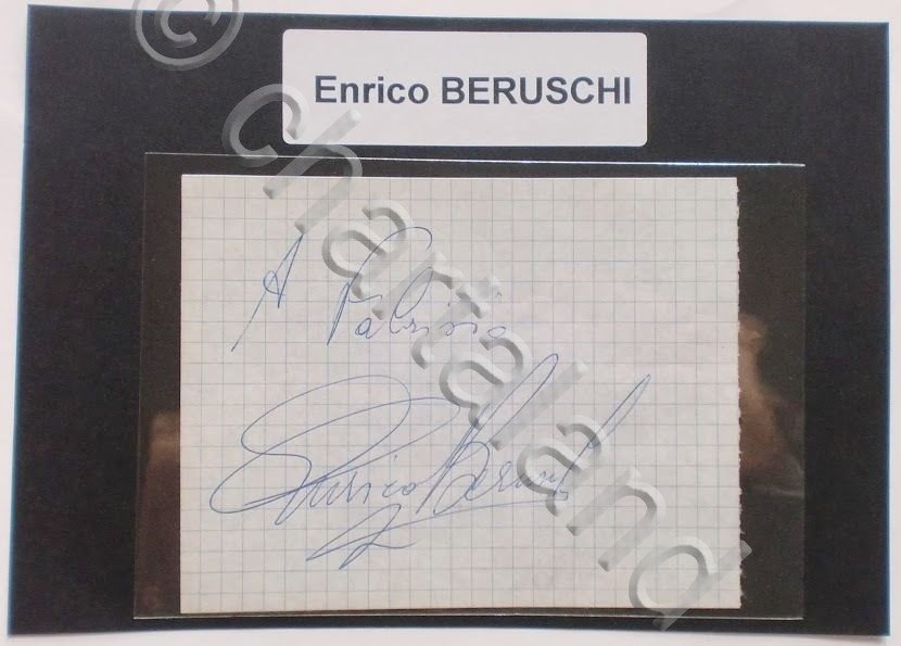 Autografo originale Enrico Beruschi - foglietto - 1985 ca. 327