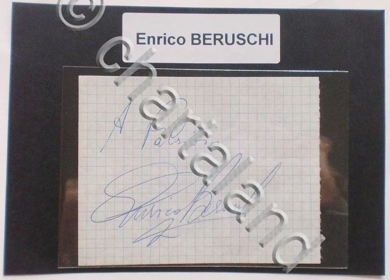 Autografo originale Enrico Beruschi - foglietto - 1985 ca. 327