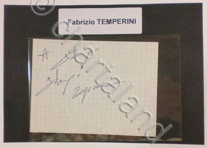 Autografo originale Fabrizio Temperini - foglietto - 1985 ca. 450