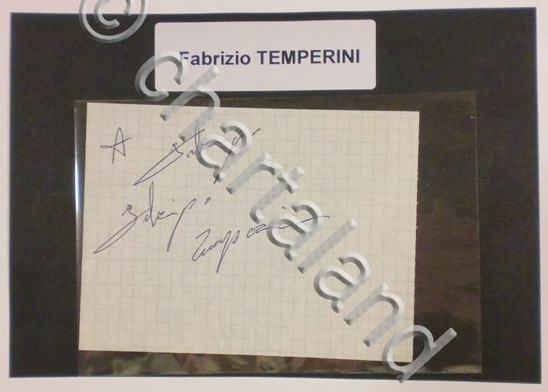 Autografo originale Fabrizio Temperini - foglietto - 1985 ca. 450