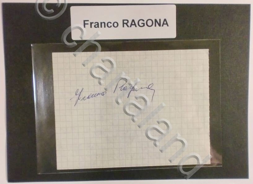 Autografo originale Franco Ragona - foglietto - 1985 ca. 181
