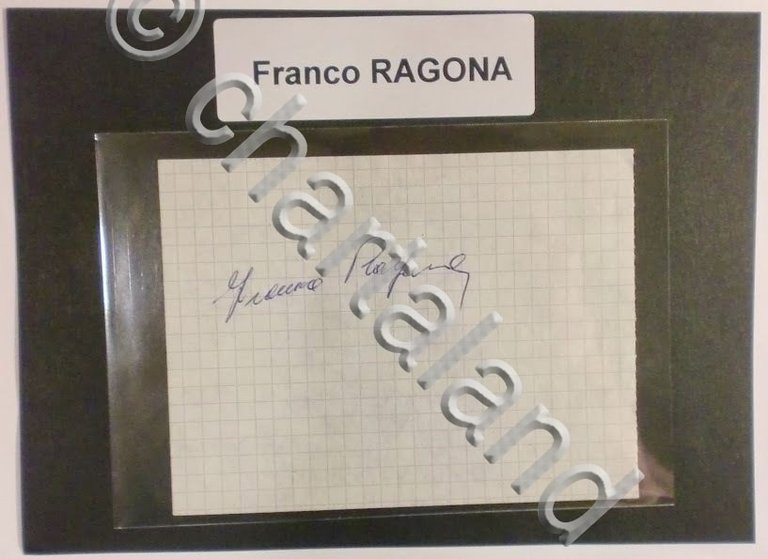 Autografo originale Franco Ragona - foglietto - 1985 ca. 181