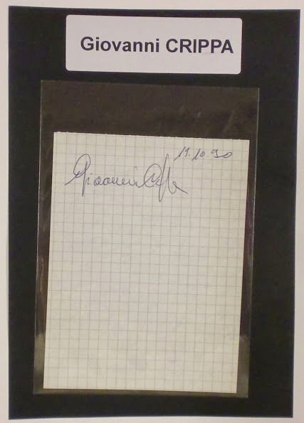 Autografo originale Giovanni Crippa - foglietto - 1990 ca. 442