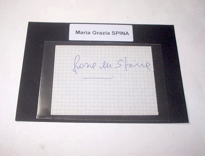 Autografo originale Maria Grazia Spina - foglietto - 1985 ca. …