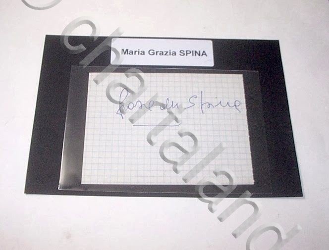 Autografo originale Maria Grazia Spina - foglietto - 1985 ca. …