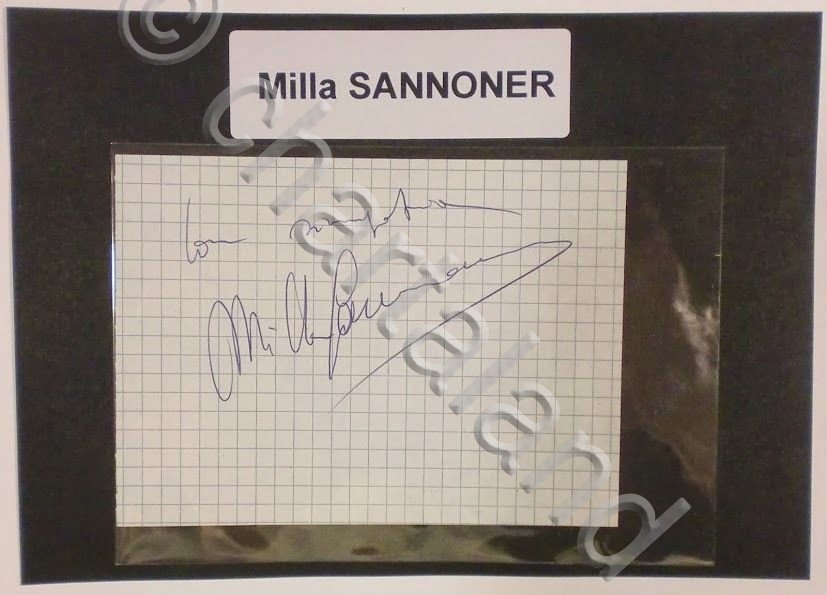 Autografo originale Milla Sannoner - foglietto - 1985 ca. 443