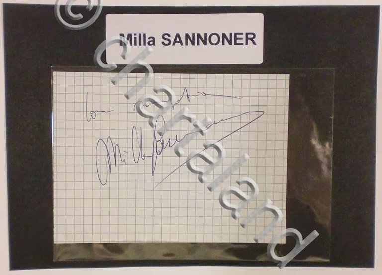 Autografo originale Milla Sannoner - foglietto - 1985 ca. 443