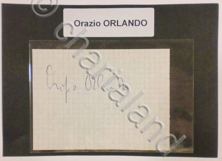 Autografo originale Orazio Orlando - foglietto - 1985 ca. 463