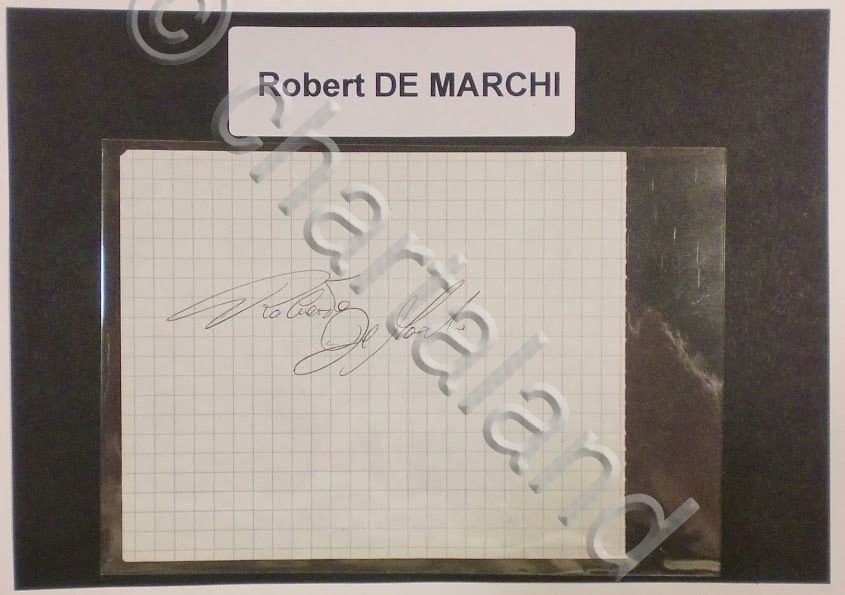 Autografo originale Robert De Marchi - foglietto - 1985 ca. …