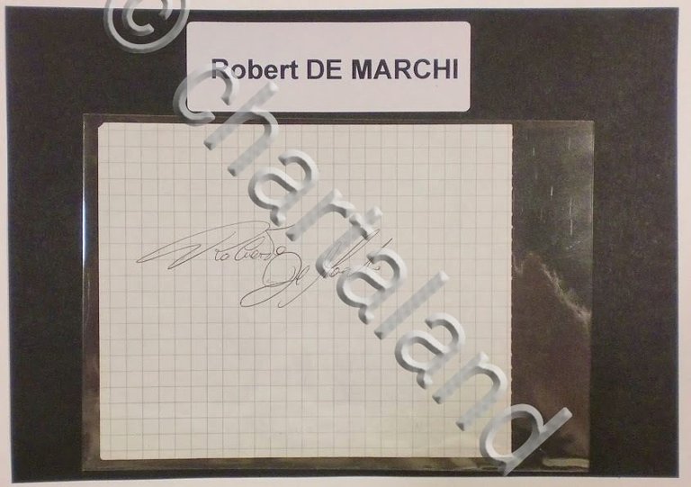 Autografo originale Robert De Marchi - foglietto - 1985 ca. …