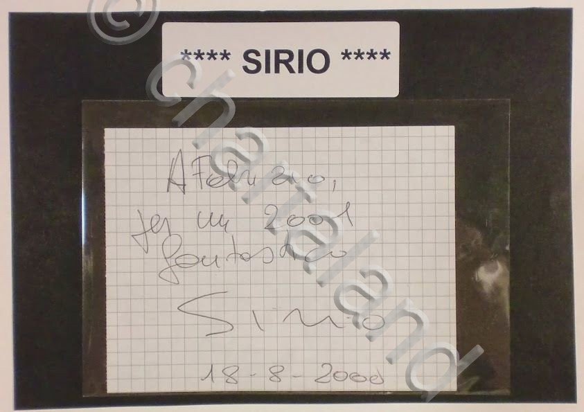 Autografo originale Sirio - foglietto - 2000 ca. 495
