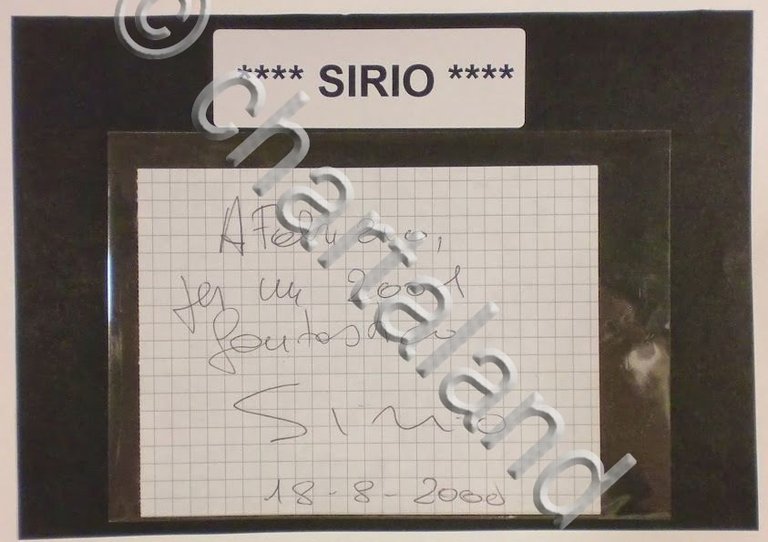 Autografo originale Sirio - foglietto - 2000 ca. 495