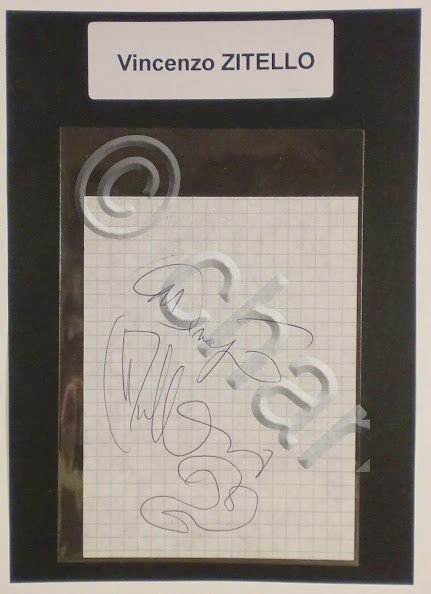 Autografo originale Vincenzo Zitello - foglietto - 1985 ca. 499