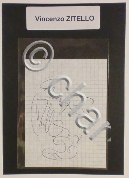 Autografo originale Vincenzo Zitello - foglietto - 1985 ca. 499