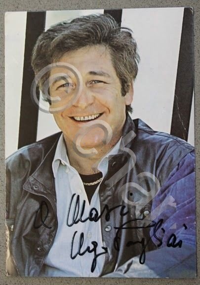 Autografo su cartolina attore Ugo Pagliai anni '80