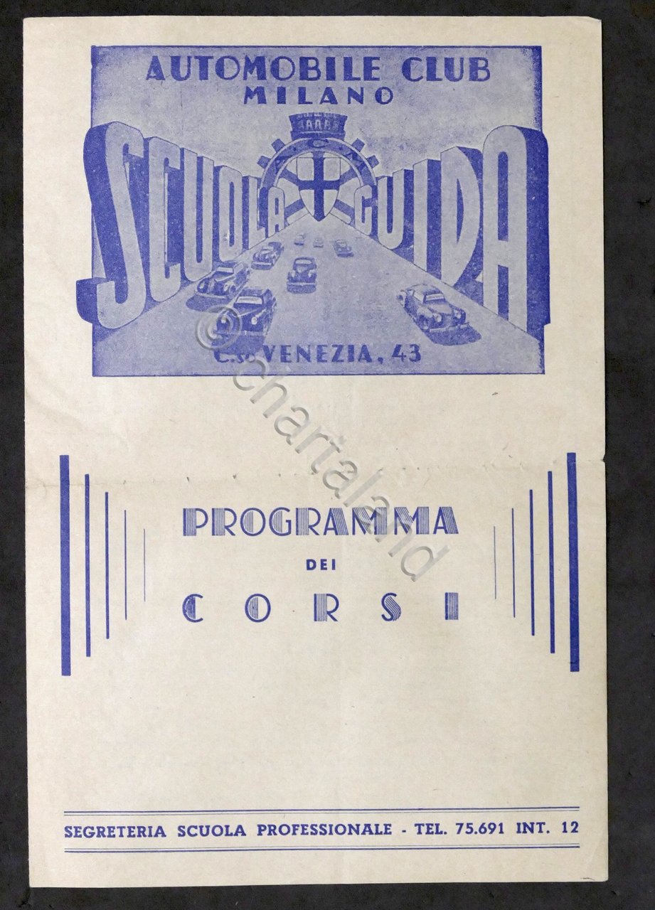 Automobile Club Milano - Programma dei Corsi - 1947 | Immagine principale