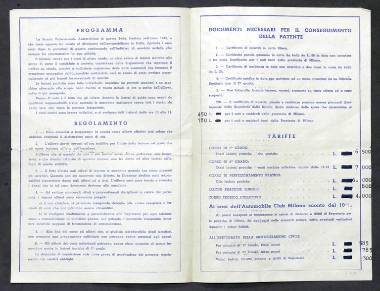 Automobile Club Milano - Programma dei Corsi - 1947 | Immagine Gallery 2