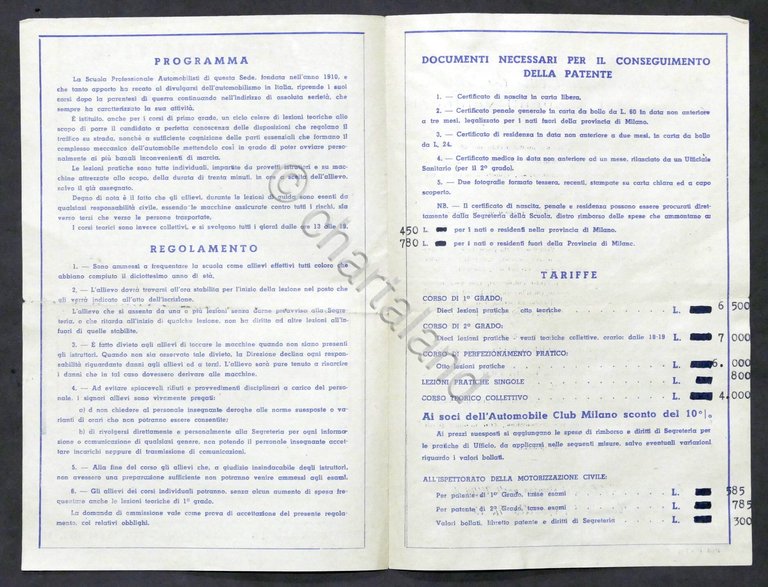 Automobile Club Milano - Programma dei Corsi - 1947 | Immagine Gallery 3