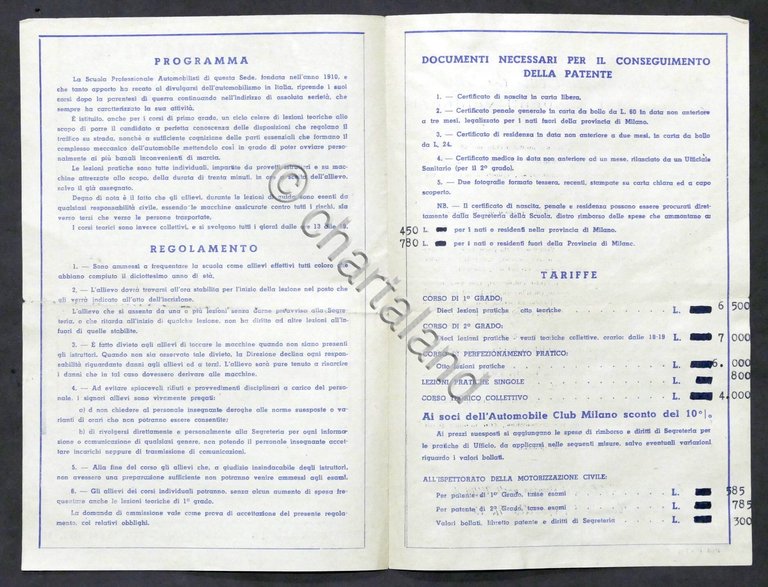 Automobile Club Milano - Programma dei Corsi - 1947 | Immagine Gallery 4