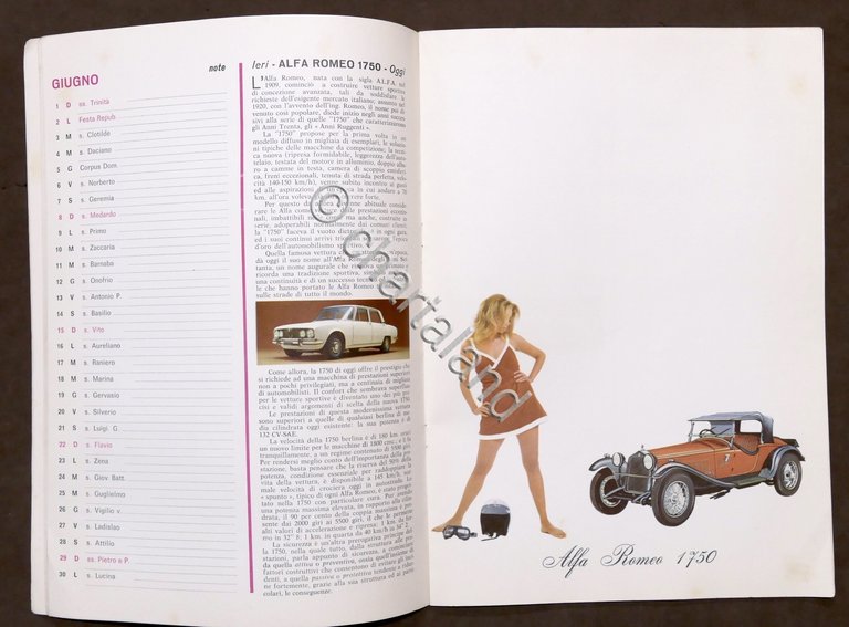 Automobilismo - Agenda Calendario 1969 - Supplemento alla Rivista Tuttomotori