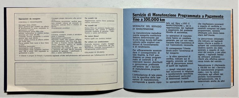 Automobilismo - FIAT - Libretto di assistenza - Anni '80