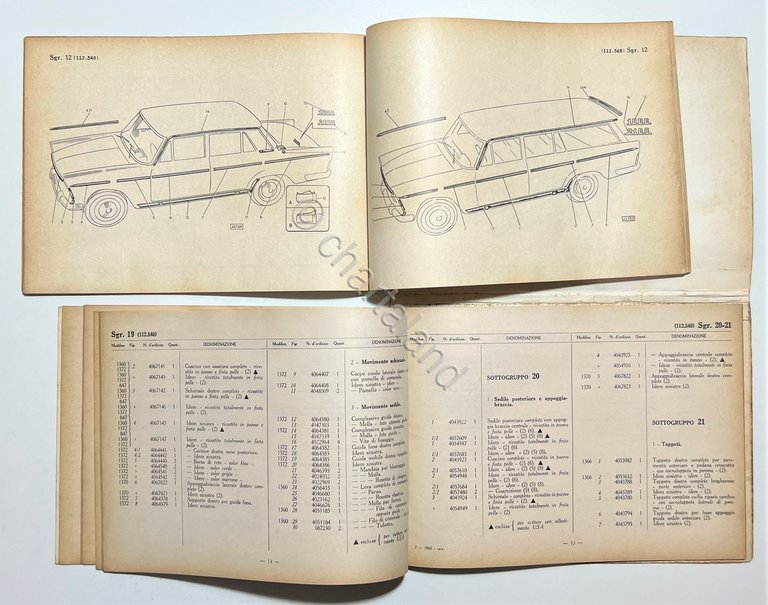 Automobilismo - FIAT 1800 Carrozzeria - Catalogo parti di ricambio …