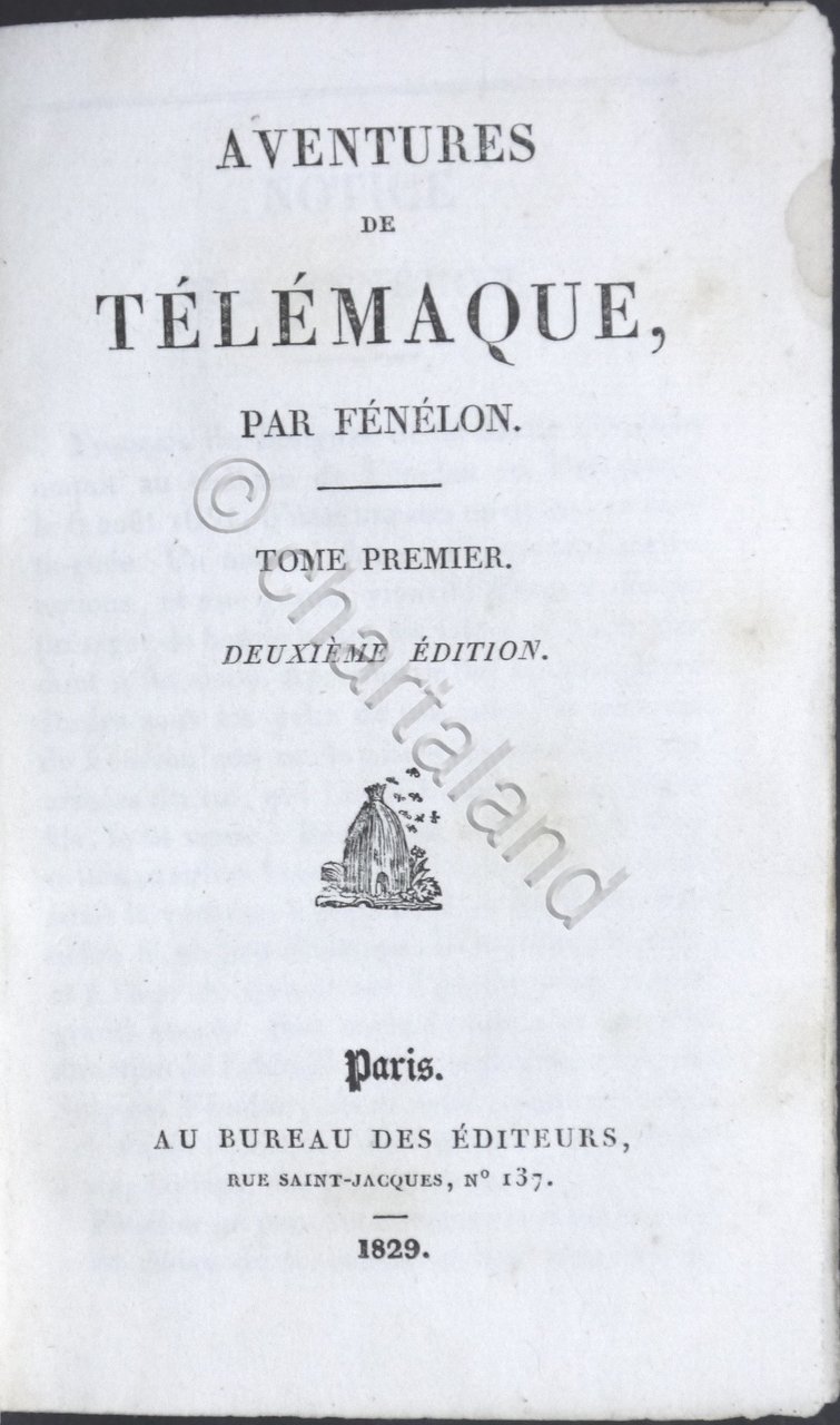 Aventures de Telemaque par Fenelon - ed. 1829