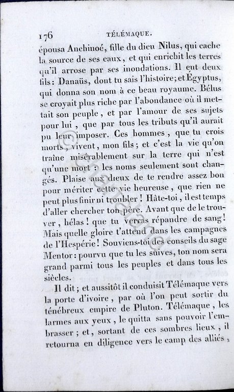 Aventures de Telemaque par Fenelon - ed. 1829