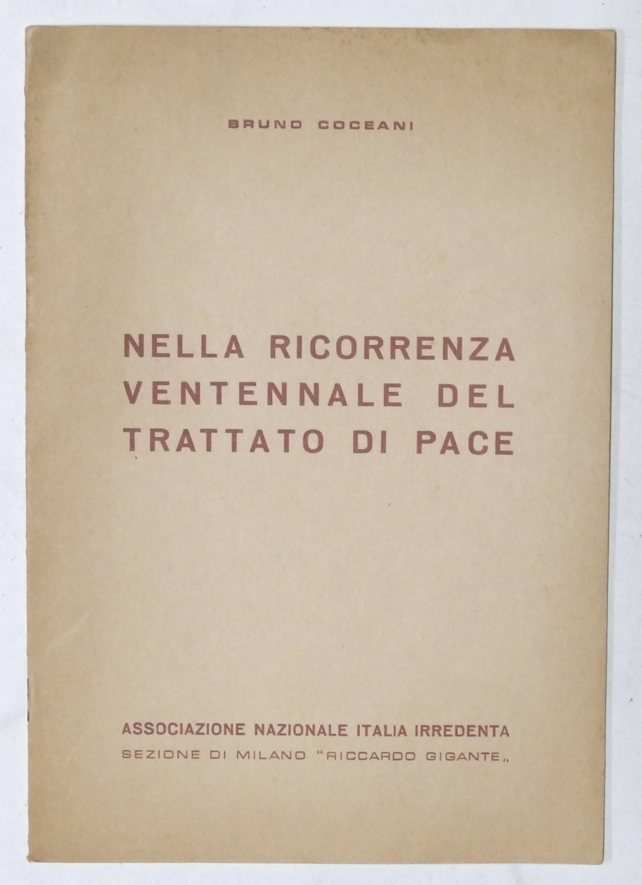 B. Coceani - Nella ricorrenza ventennale del Trattato di Pace … | Immagine principale