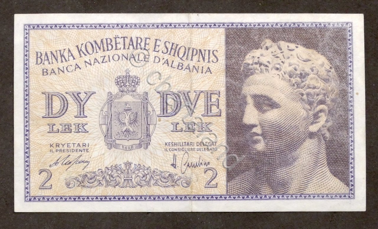 Banconota Regno d'Italia e Albania 2 Lek - Banca Nazionale …