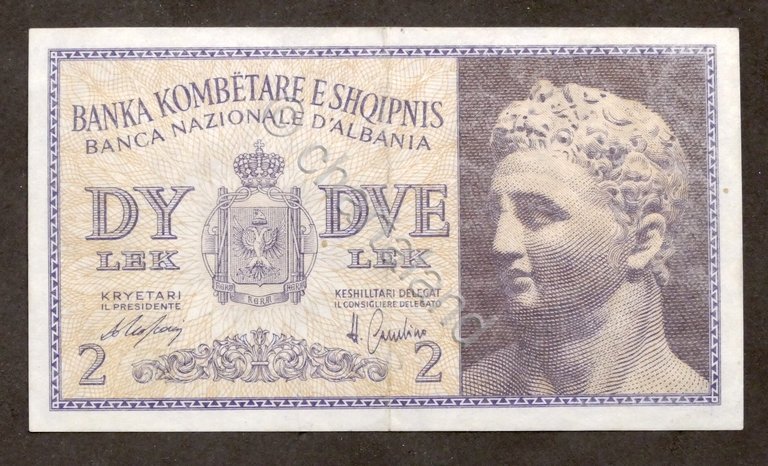 Banconota Regno d'Italia e Albania 2 Lek - Banca Nazionale d'Albania - 1941
