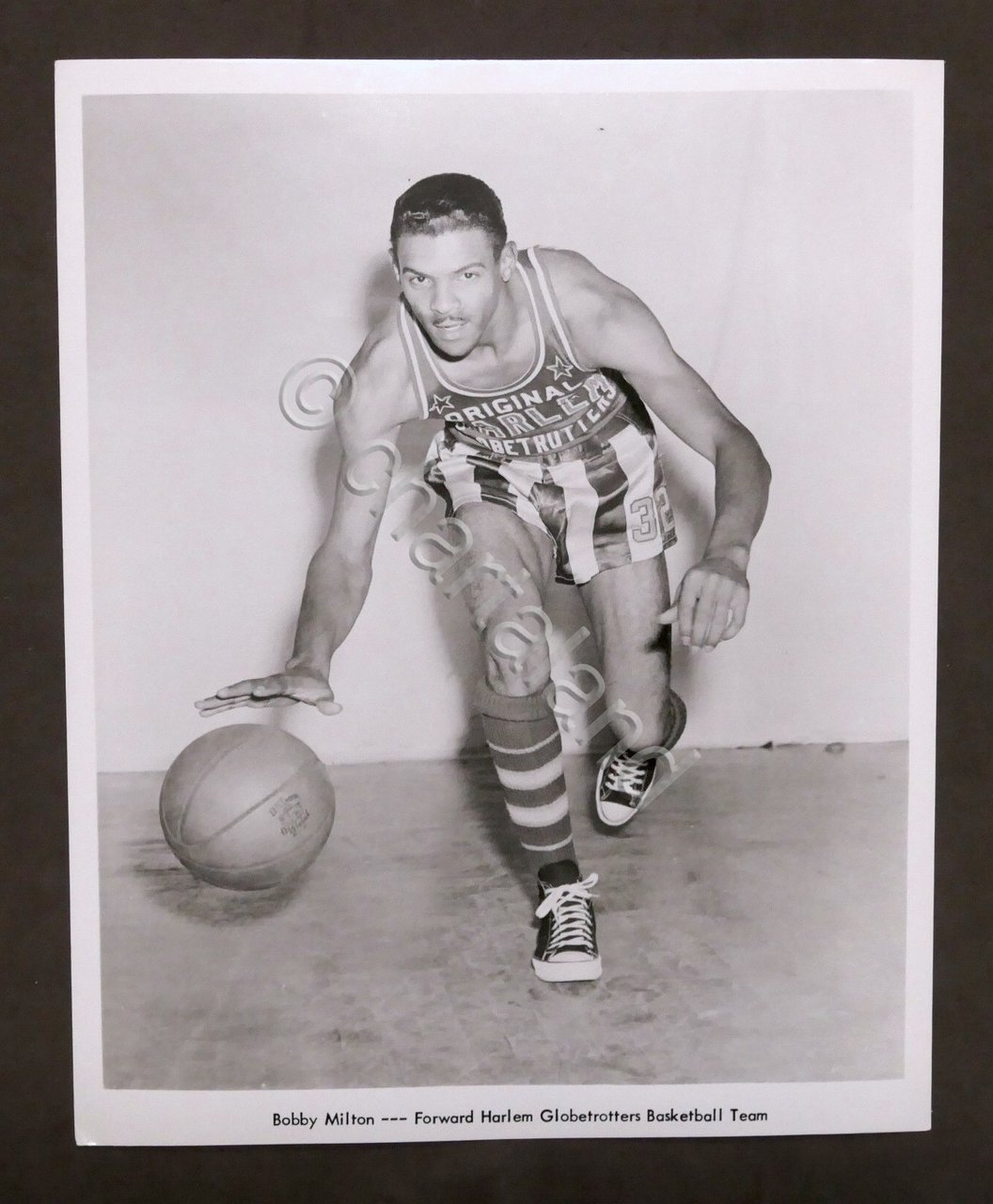 Basket Harlem Globetrotters - Fotografia giocatore Bobby Milton - anni …
