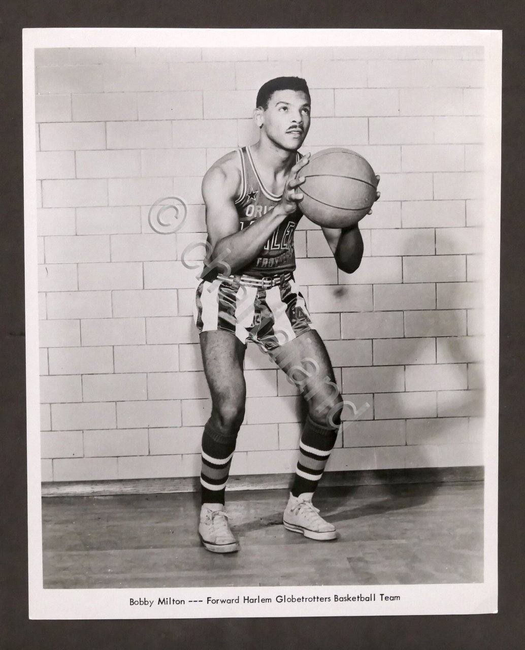 Basket Harlem Globetrotters Fotografia giocatore Bobby Milton - anni '50