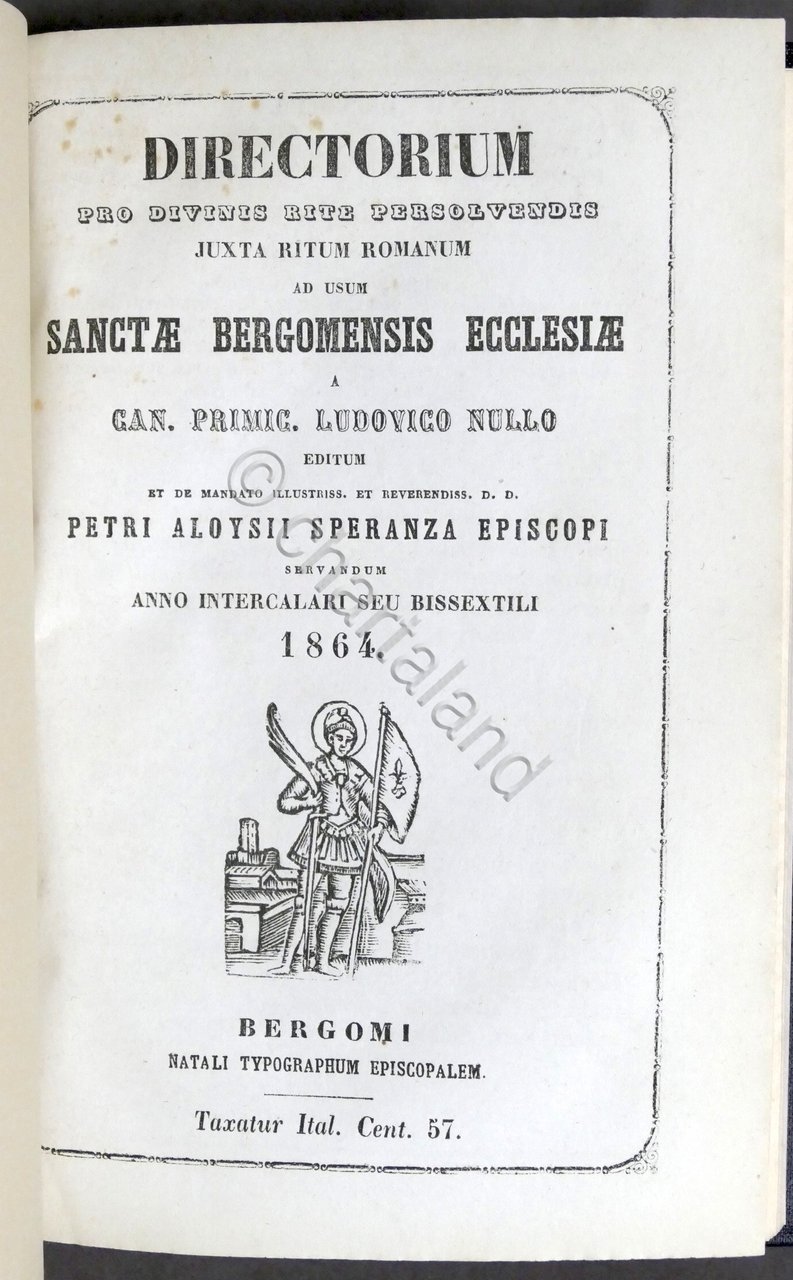 Bergamo - Directorium Pro Divinis Rite Persolvendis - Bergomensis Ecclesiae …