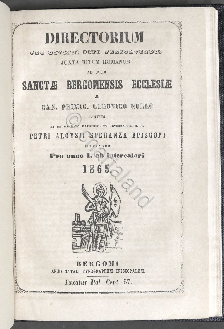 Bergamo - Directorium Pro Divinis Rite Persolvendis - Bergomensis Ecclesiae …