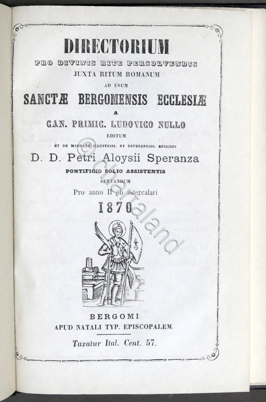 Bergamo - Directorium Pro Divinis Rite Persolvendis - Bergomensis Ecclesiae …