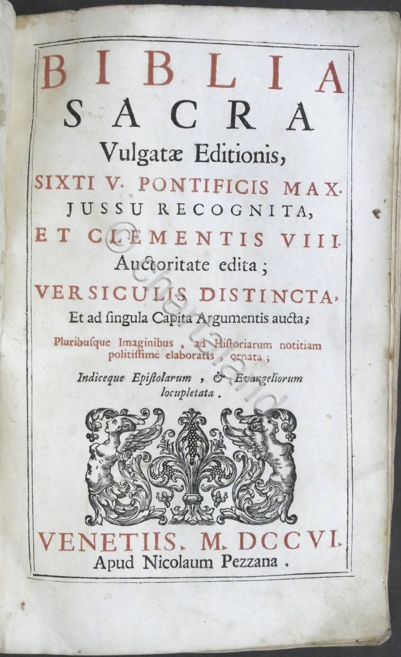 Bibbia - Biblia Sacra Vulgatae Editionis - ed. 1706 N. …