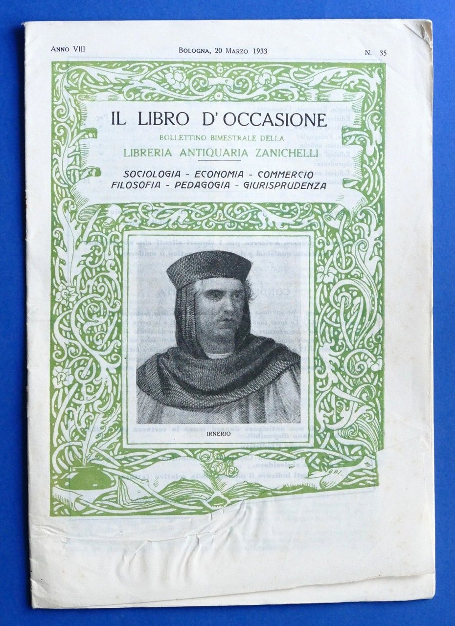 Bibliografia - Catalogo Libreria Antiquaria Zanichelli - Anno VIII N° … | Immagine principale