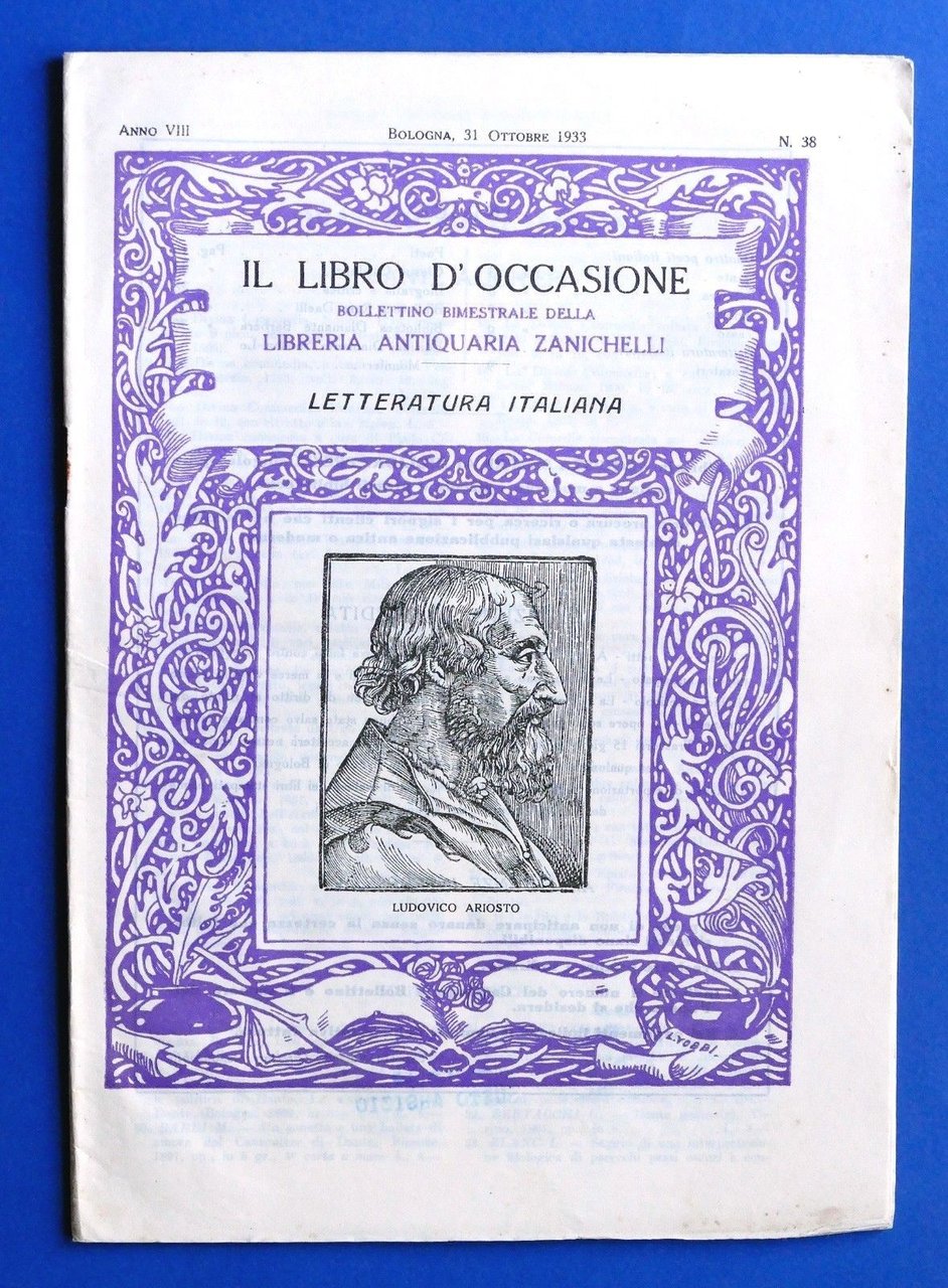 Bibliografia - Catalogo Libreria Antiquaria Zanichelli - Anno VIII N° … | Immagine principale