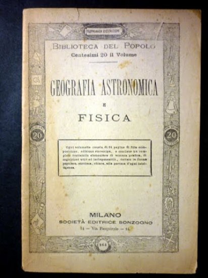 Biblioteca Popolo - Geografia Astronomica e Fisica - ed. 1910 … | Immagine principale