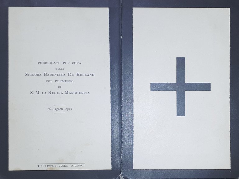 Biglietto Commemorativo - Divozione in memoria di Re Umberto I …