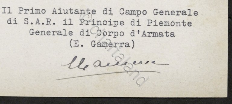 Biglietto con autografo di E. Gamerra Primo Aiutante di Campo … | Immagine Gallery 4